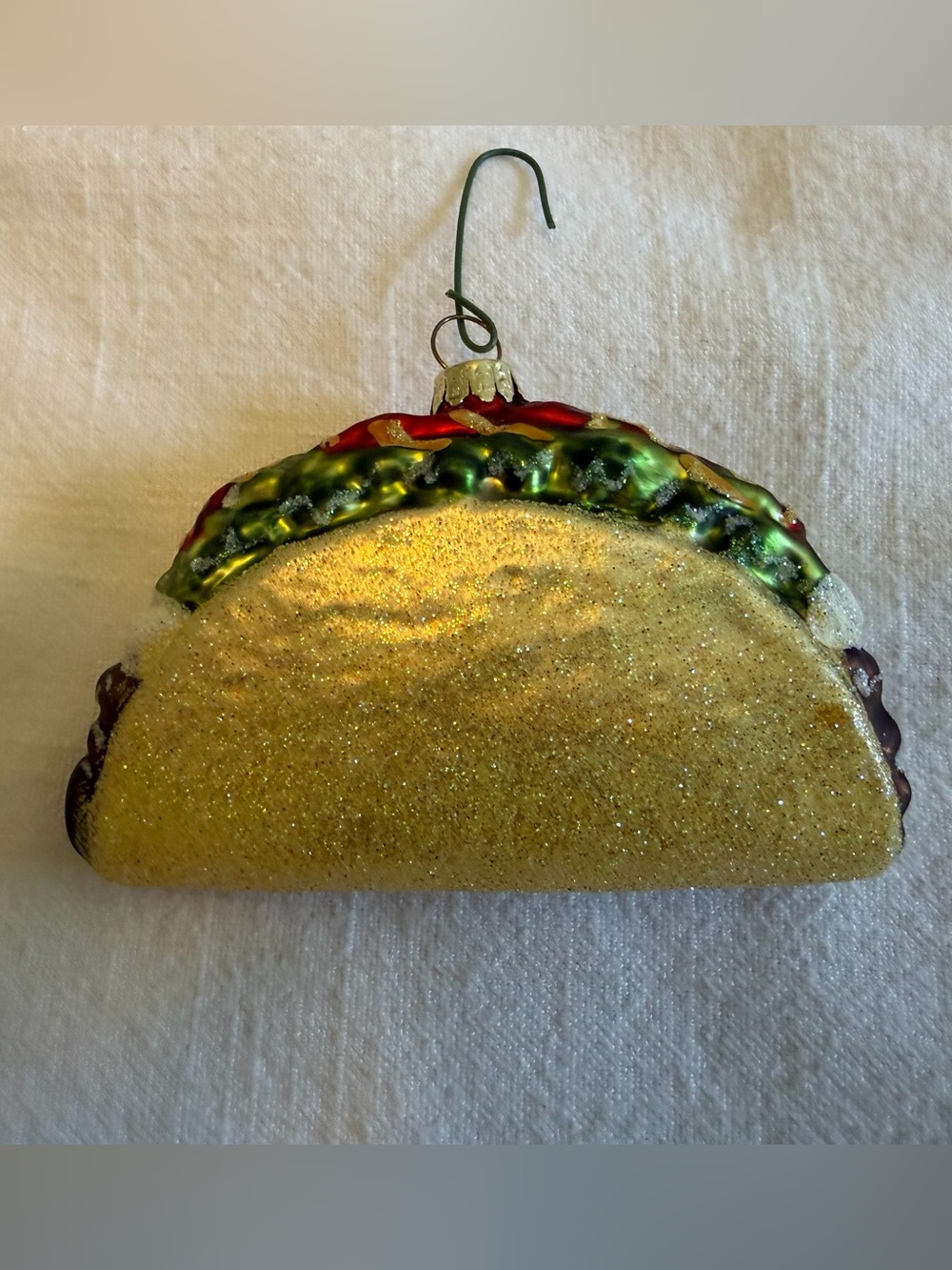 Robert Stanley Mini Street Taco Blown Glass Christmas Ornament